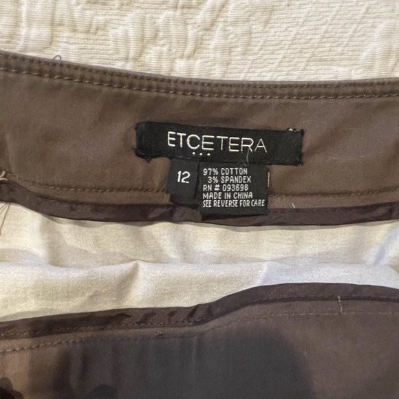Etcetera Brown Skirt with orange/tan circles - Picture 2 of 2